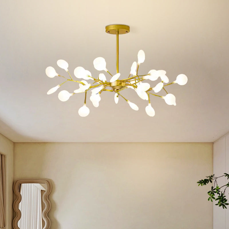 Modern Branch Firefly Gold Chandelier Bedroom